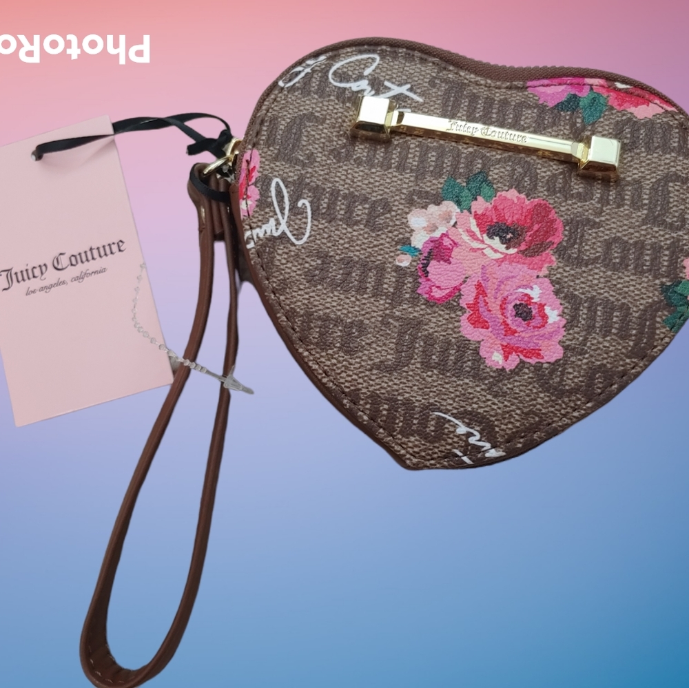 Juicy Couture heart wristlet purse new